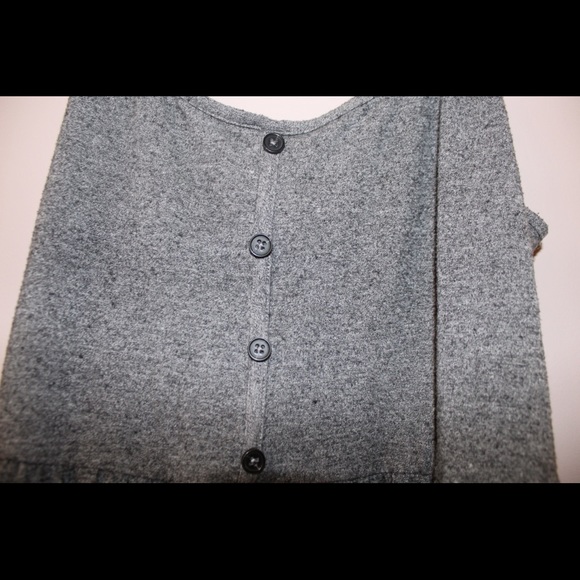 Grey baby doll dress with slender sleeves - Picture 3 of 3